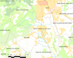 Map commune FR insee code 30243